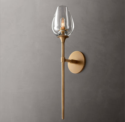 Carved Crystal Tulip Wall Light