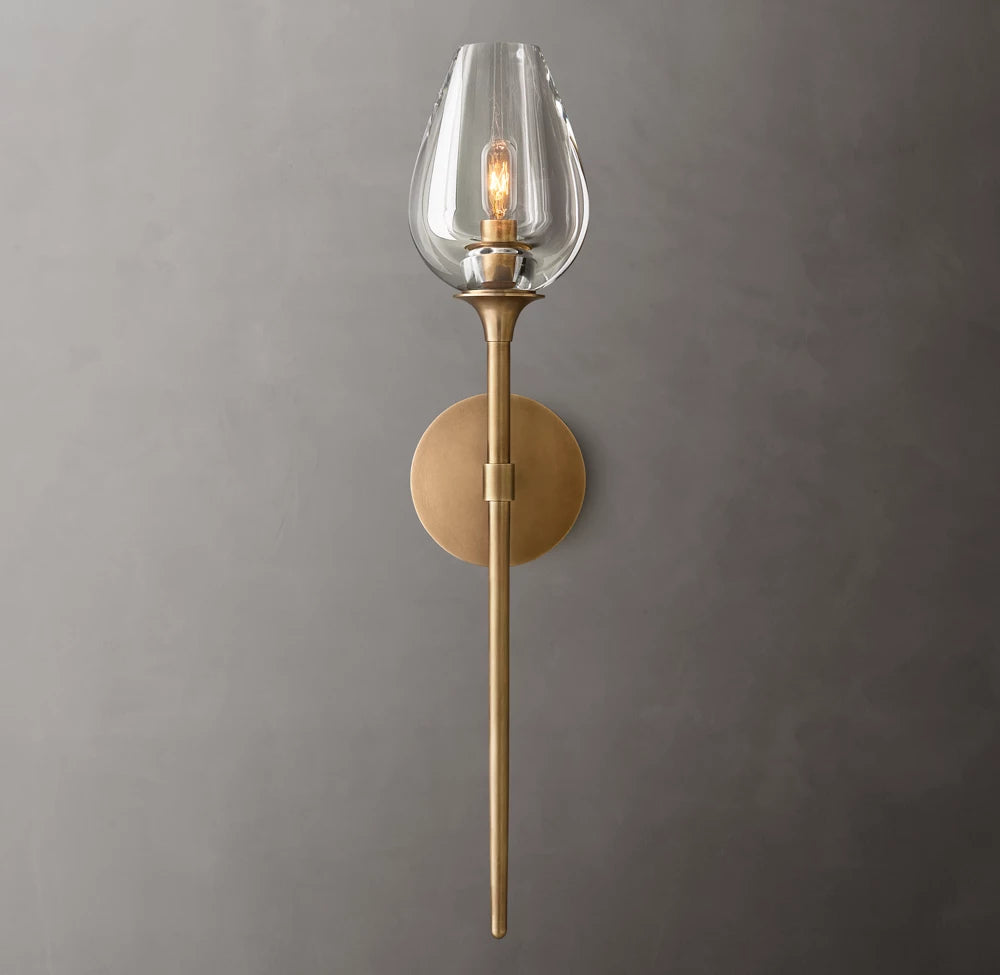 Carved Crystal Tulip Wall Light