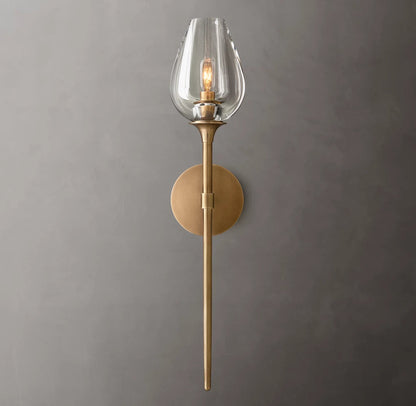 Carved Crystal Tulip Wall Light