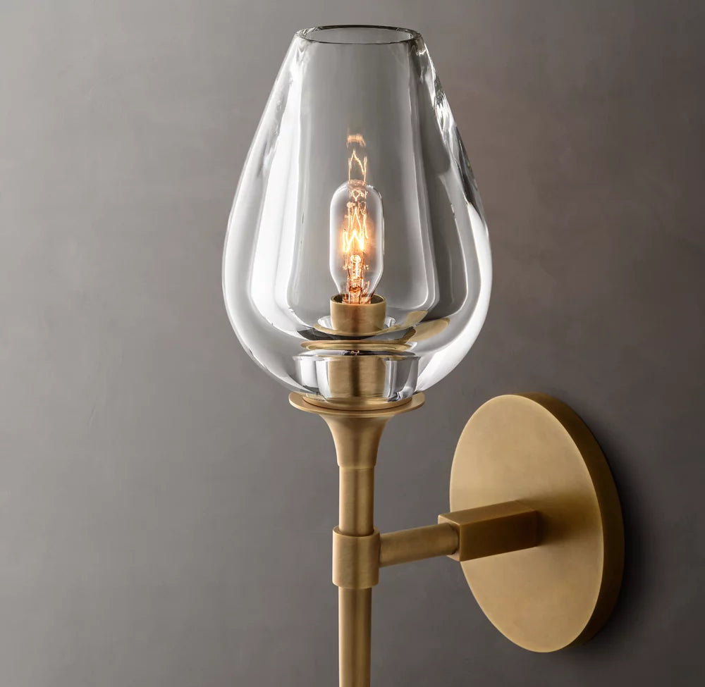 Carved Crystal Tulip Wall Light