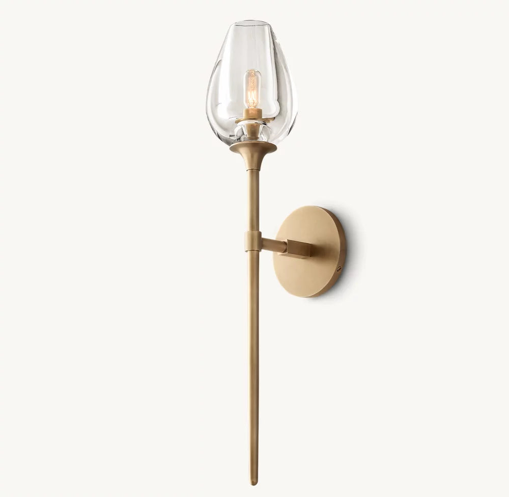 Carved Crystal Tulip Wall Light