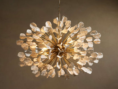 Cascading Ceramic Leaf Chandelier