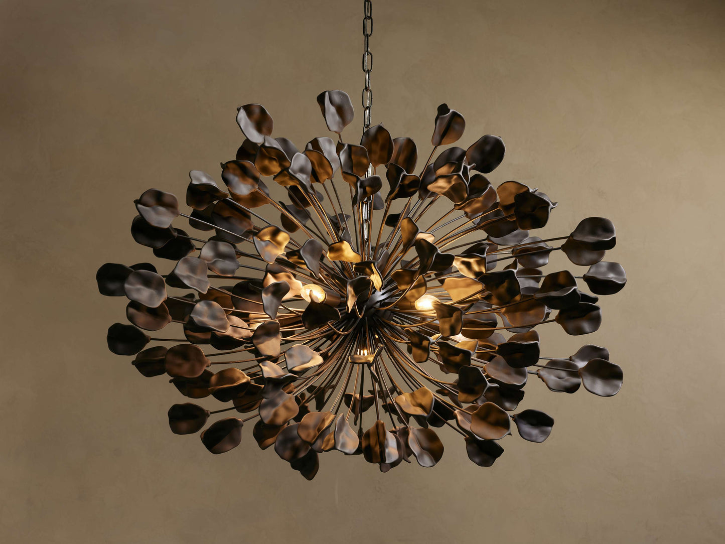 Cascading Ceramic Leaf Chandelier