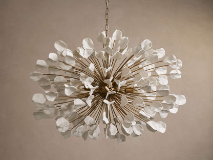 Cascading Ceramic Leaf Chandelier