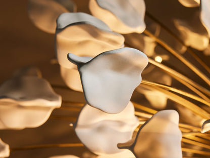 Cascading Ceramic Leaf Chandelier