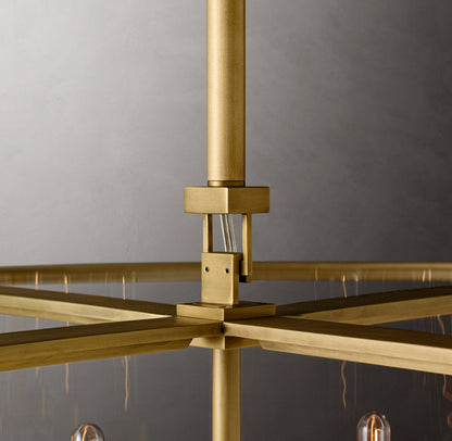 Clear Glass Architectural Drum Chandelier