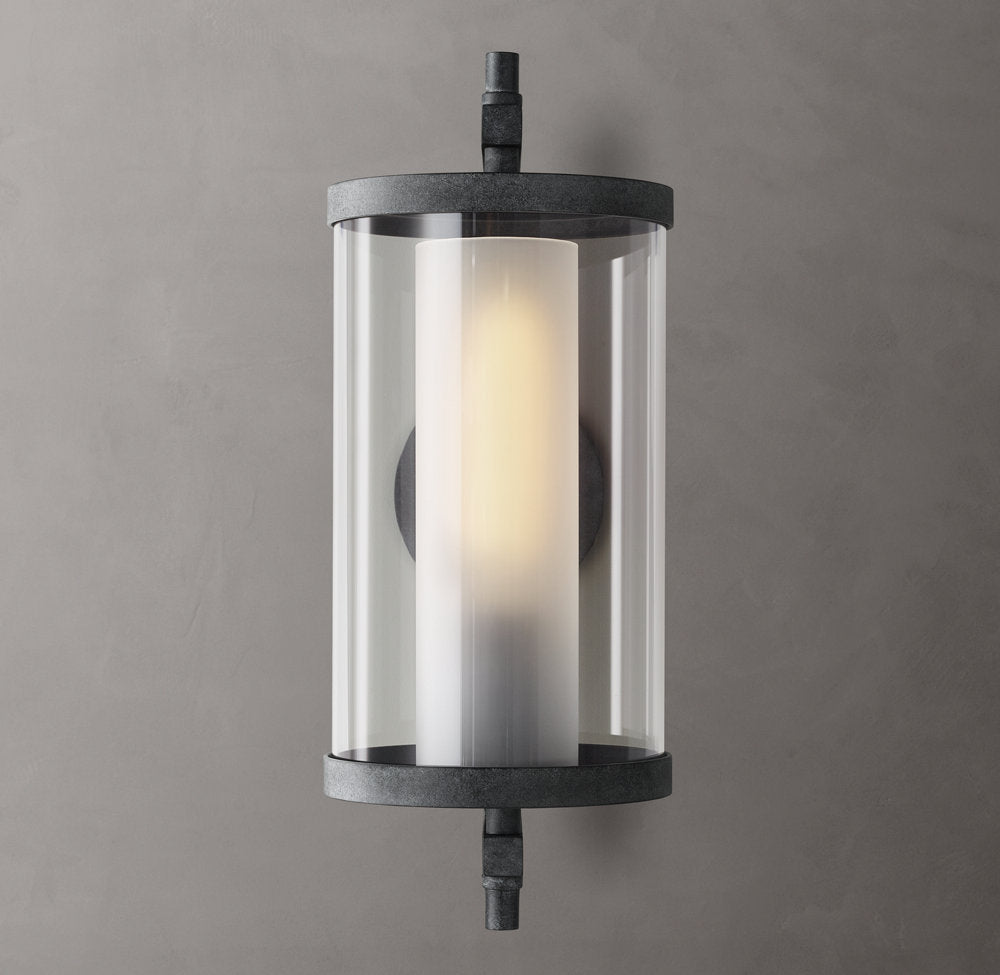 Compact Optical Crystal Cylinder Sconce