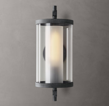 Compact Optical Crystal Cylinder Sconce