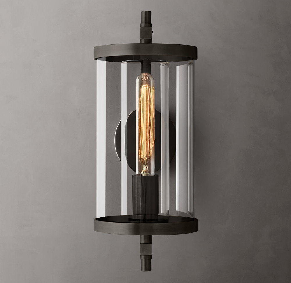 Compact Optical Crystal Cylinder Sconce