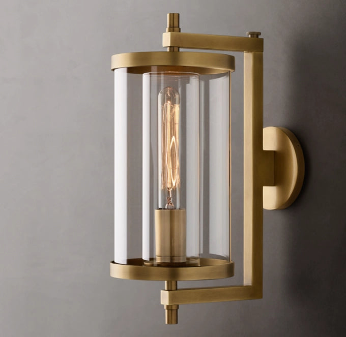 Compact Optical Crystal Cylinder Sconce