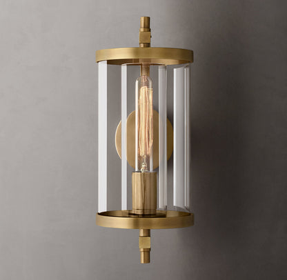 Compact Optical Crystal Cylinder Sconce