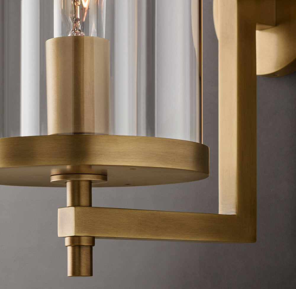 Compact Optical Crystal Cylinder Sconce