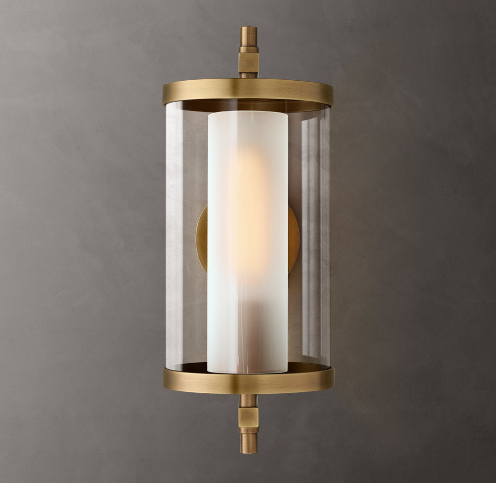 Compact Optical Crystal Cylinder Sconce