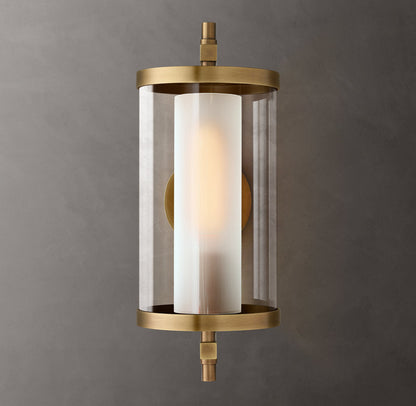 Compact Optical Crystal Cylinder Sconce