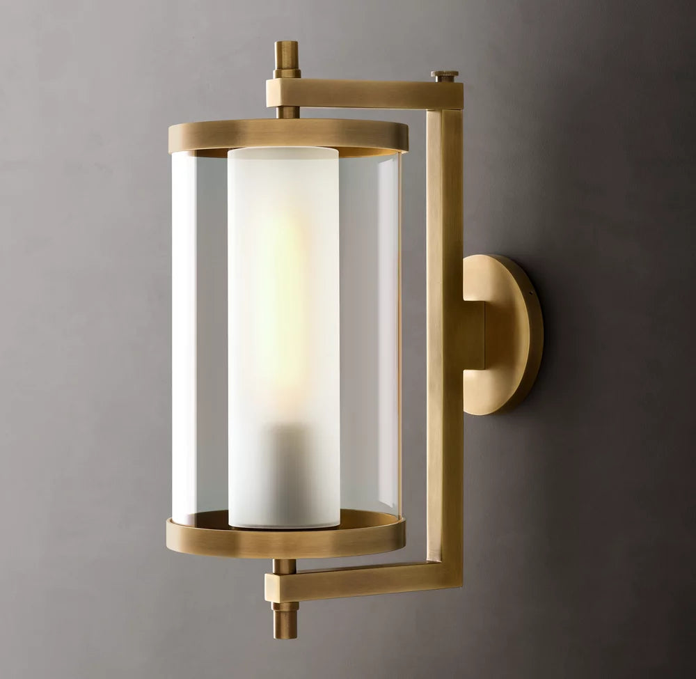 Compact Optical Crystal Cylinder Sconce