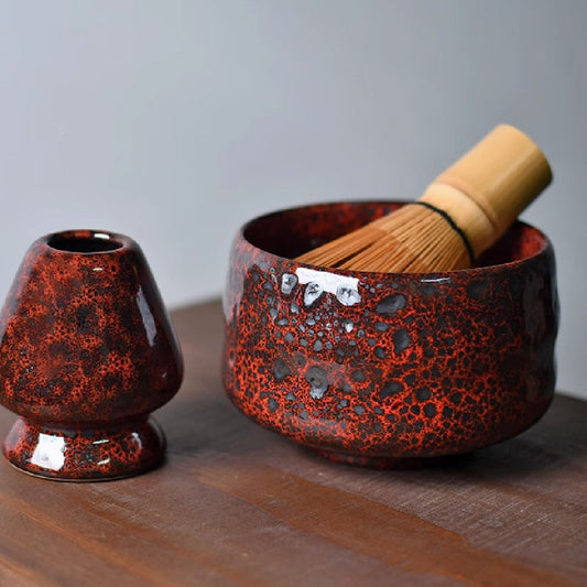 Ember Black & Red Japanese Matcha Tea Set