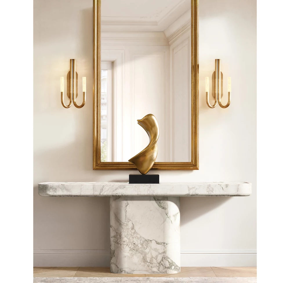 Etched Glass Twin Column Wall Light