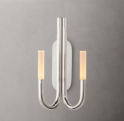 Etched Glass Twin Column Wall Light