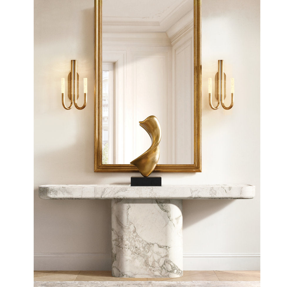 Etched Glass Twin Column Wall Light