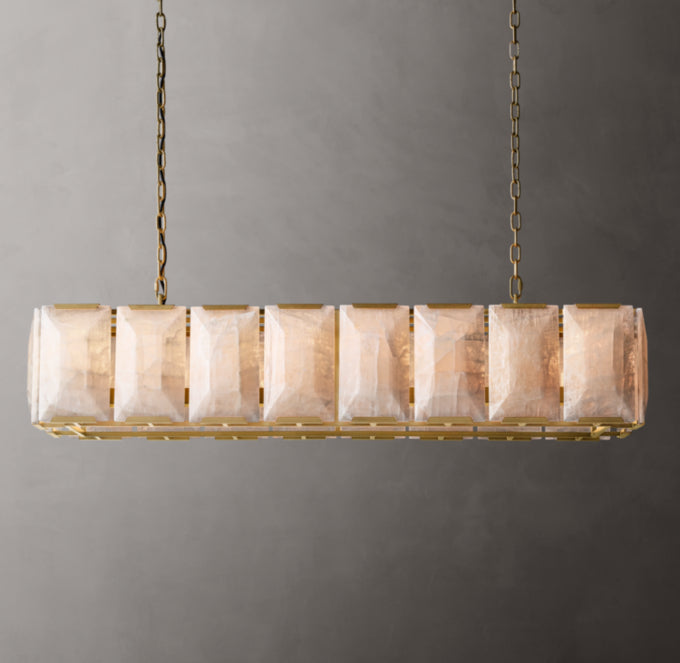 Faceted Calcite Prism Island Chandelier