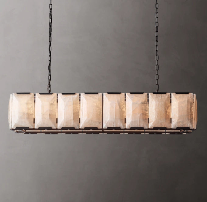 Faceted Calcite Prism Island Chandelier