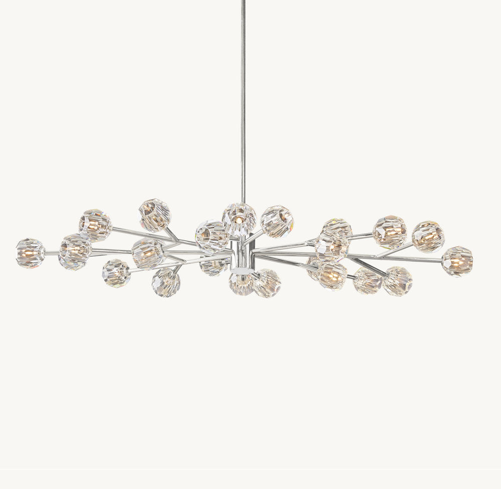 Faceted Crystal Orb Island Chandelier
