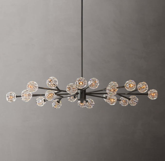 Faceted Crystal Orb Island Chandelier