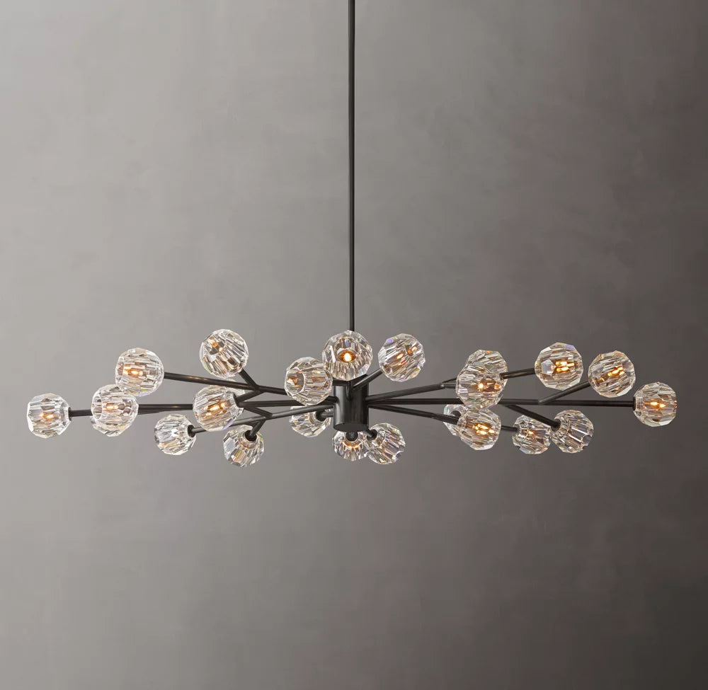 Faceted Crystal Orb Island Chandelier