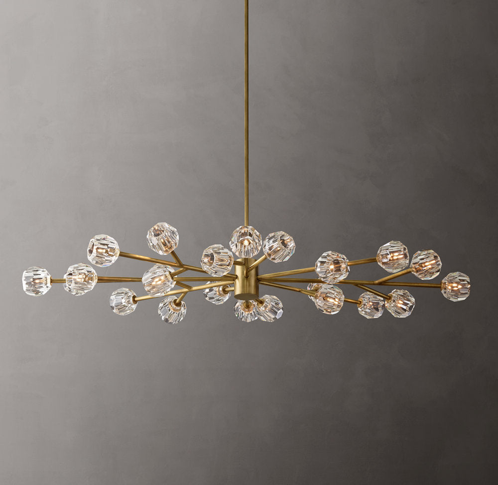 Faceted Crystal Orb Island Chandelier