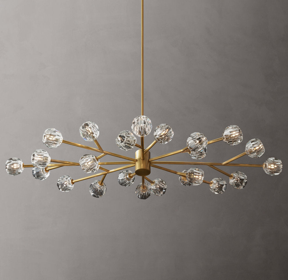 Faceted Crystal Orb Island Chandelier