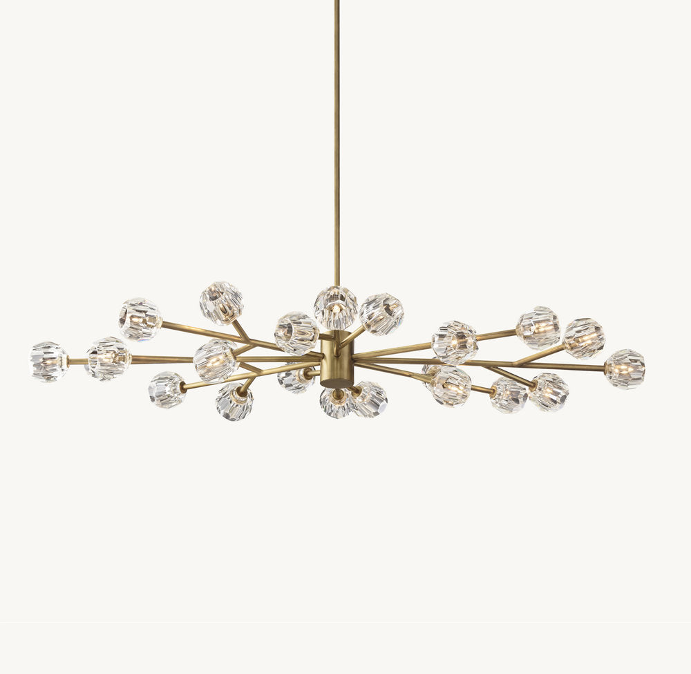 Faceted Crystal Orb Island Chandelier