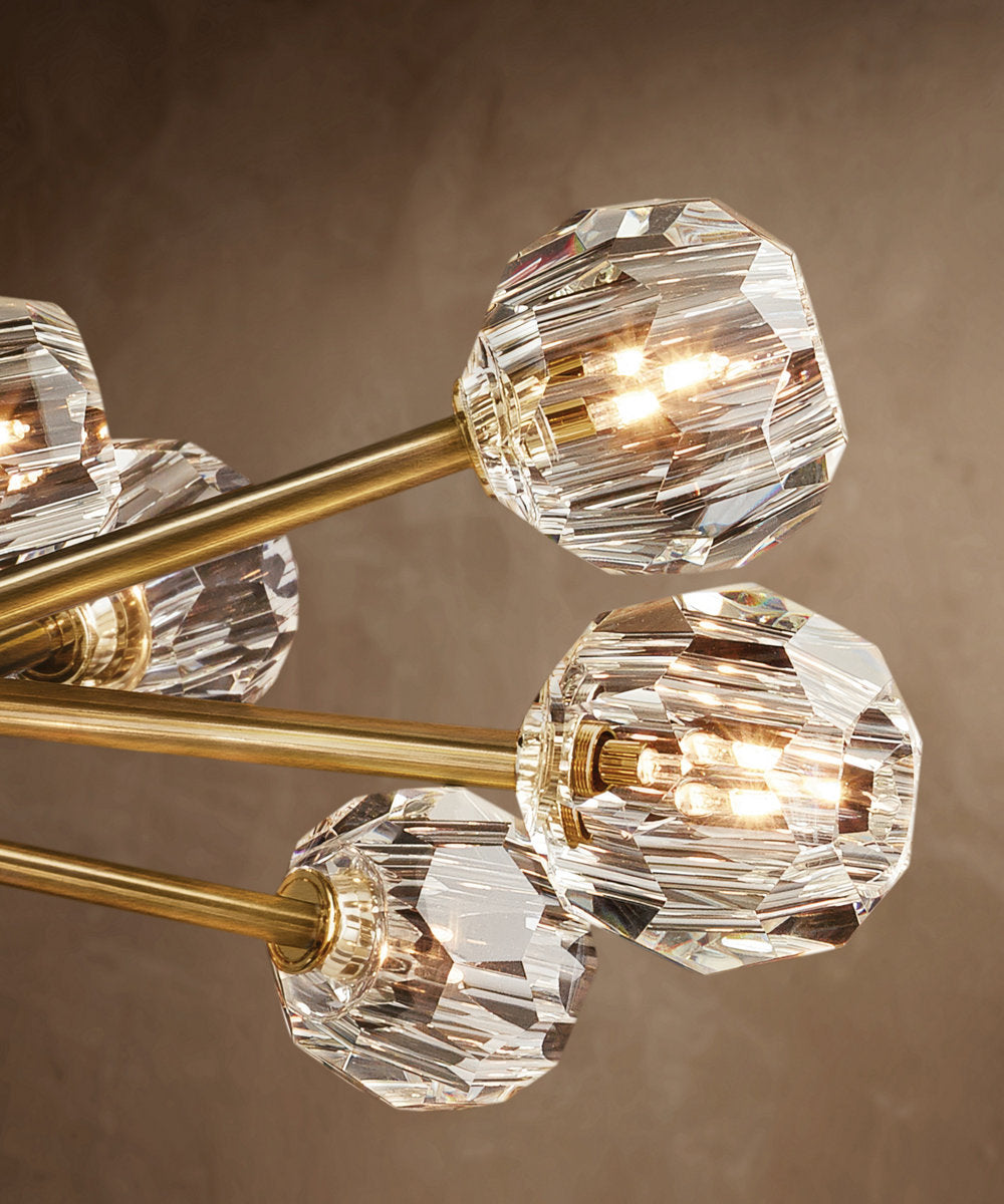 Faceted Crystal Orb Island Chandelier