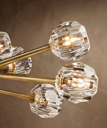 Faceted Crystal Orb Island Chandelier