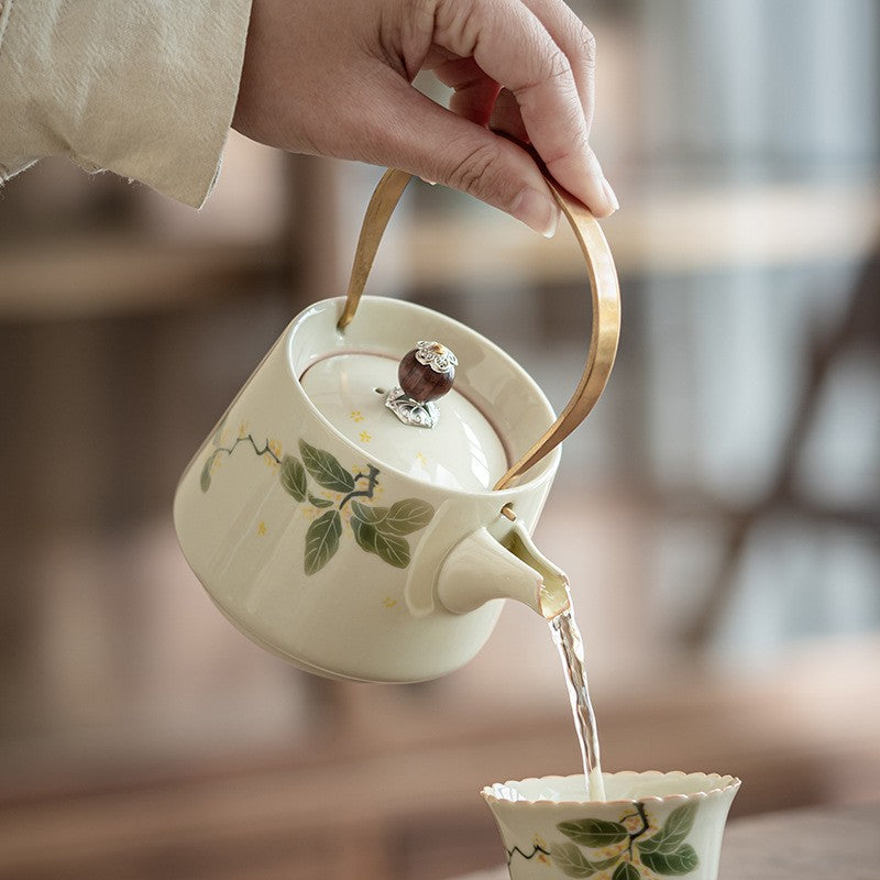 Golden Osmanthus Underglaze Teapot