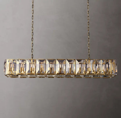 Grand Rectangular Crystal Prism Chandelier