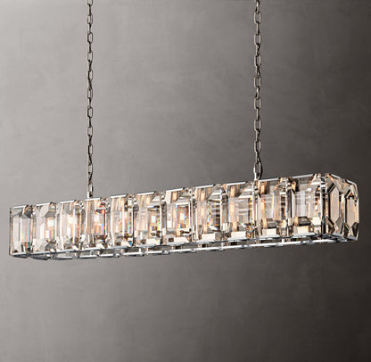 Grand Rectangular Crystal Prism Chandelier