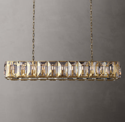 Grand Rectangular Crystal Prism Chandelier