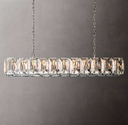 Grand Rectangular Crystal Prism Chandelier