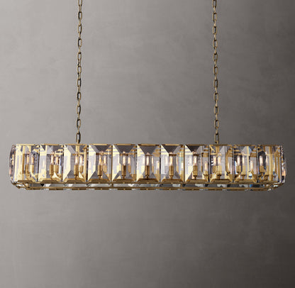 Grand Rectangular Crystal Prism Chandelier