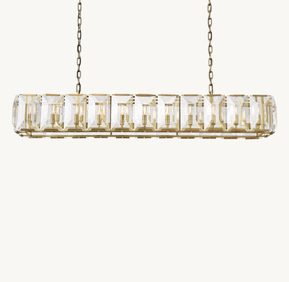 Grand Rectangular Crystal Prism Chandelier
