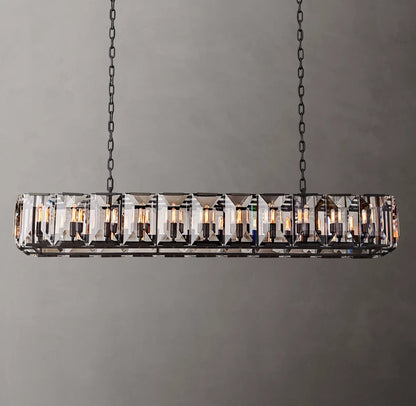 Grand Rectangular Crystal Prism Chandelier