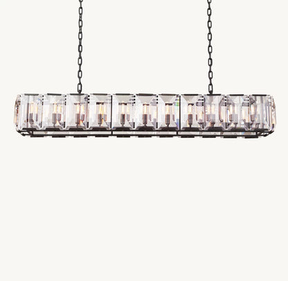 Grand Rectangular Crystal Prism Chandelier