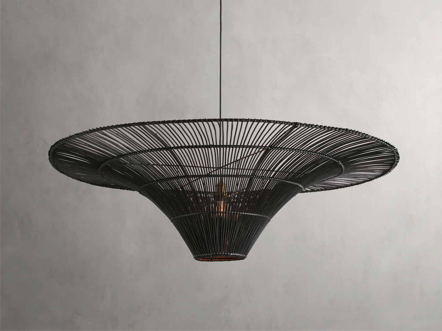 Handwoven Rattan Dome Chandelier