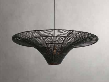 Handwoven Rattan Dome Chandelier