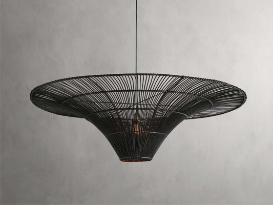 Handwoven Rattan Dome Chandelier