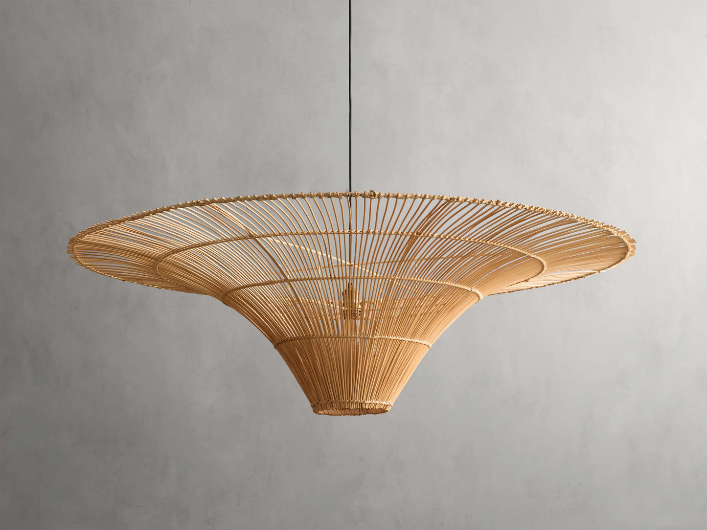 Handwoven Rattan Dome Chandelier