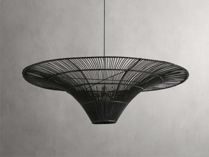 Handwoven Rattan Dome Chandelier