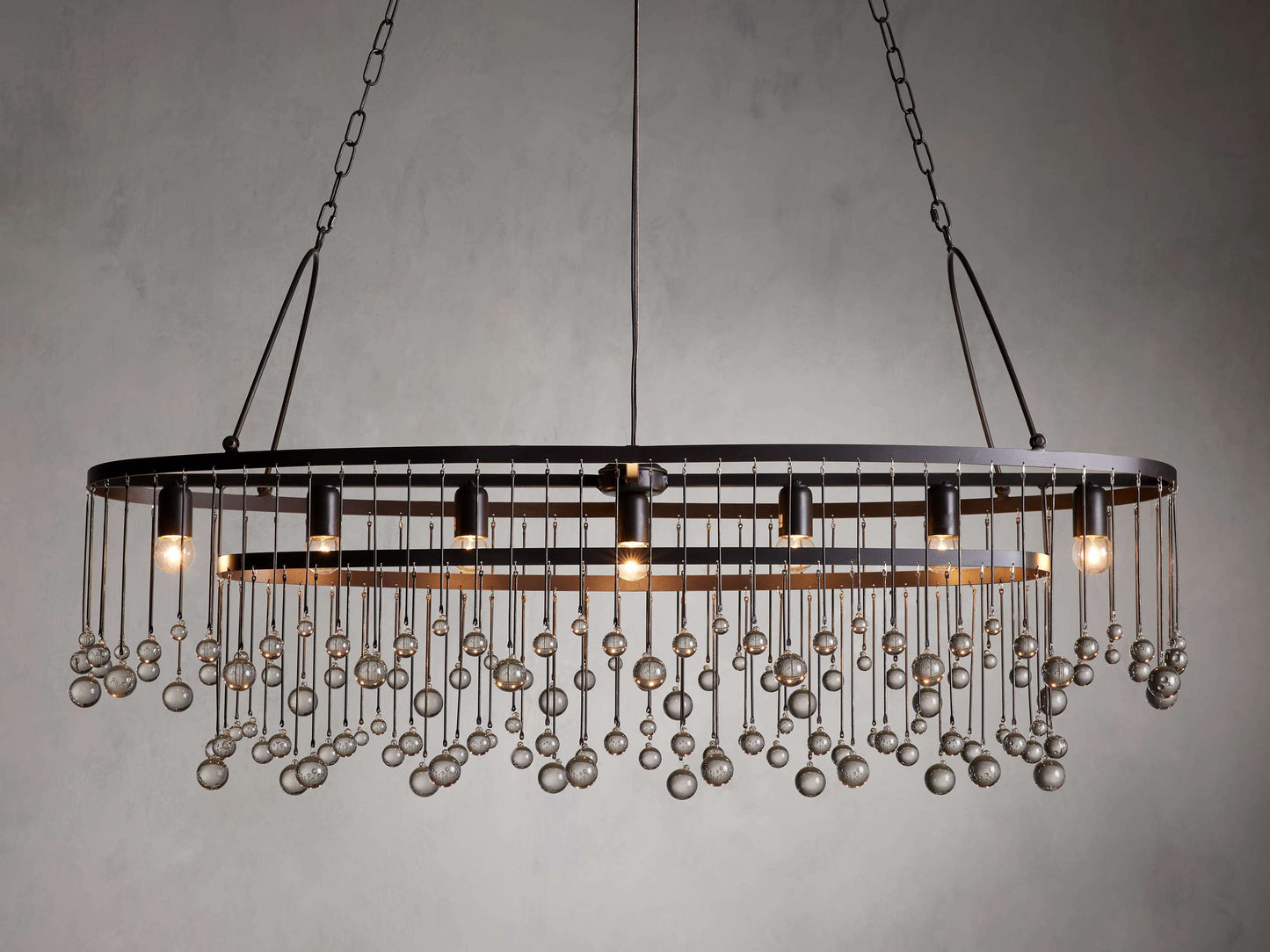 Italian Crystal Drop Cage Chandelier