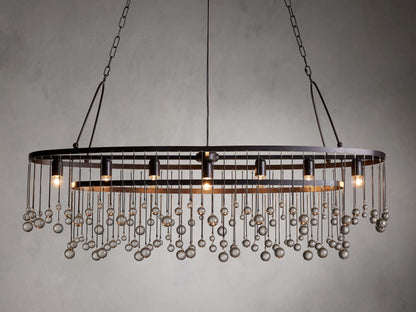 Italian Crystal Drop Cage Chandelier