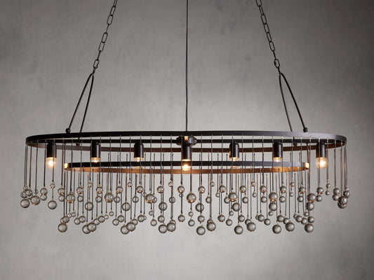 Italian Crystal Drop Cage Chandelier